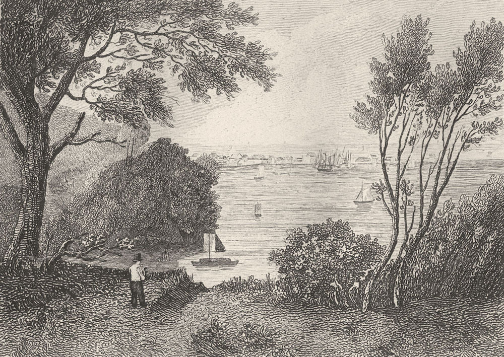 DEVON. Teignmouth, Devon. DUGDALE 1845 old antique vintage print picture